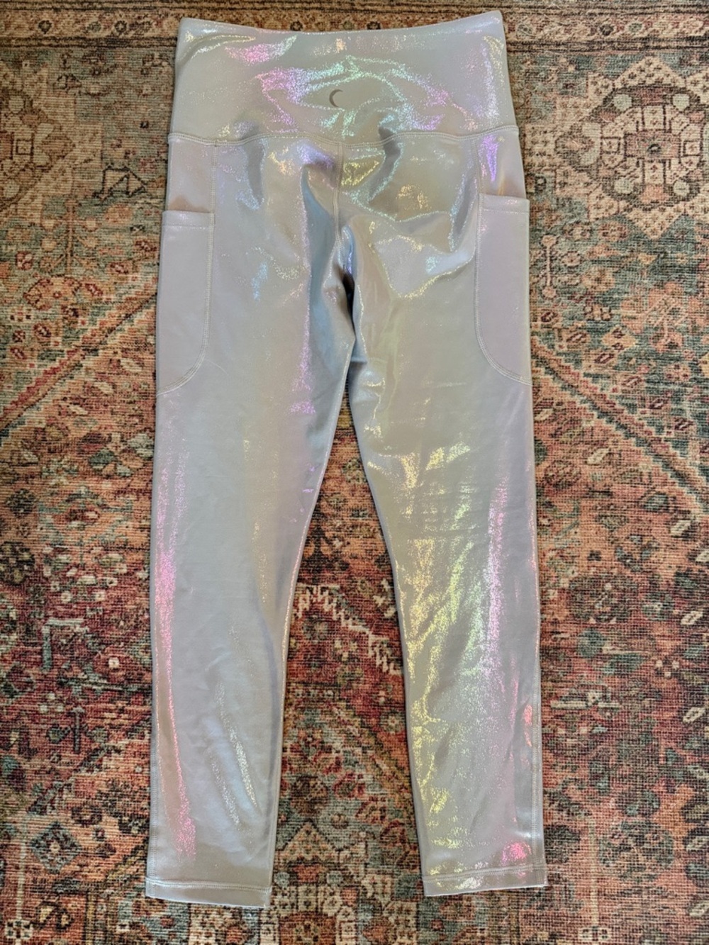 ZYIA Active Like New Leggings in Metallic Iridescent Size 6/8 Medium - Picture 3 of 4